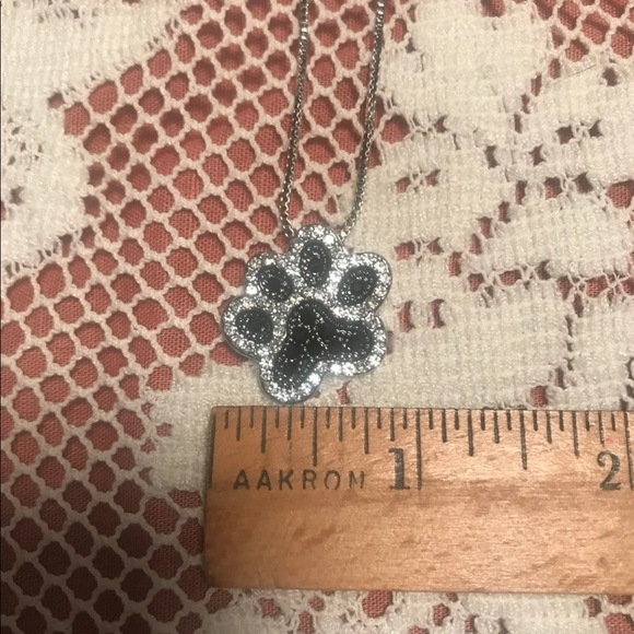 HOST PICK! Black&white crystal pawprint necklace - Picture 5 of 5